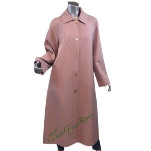 Vintage Women’s 10 Medium Long Over Coat Trench Jacket Sherwood USA Rose Pink.